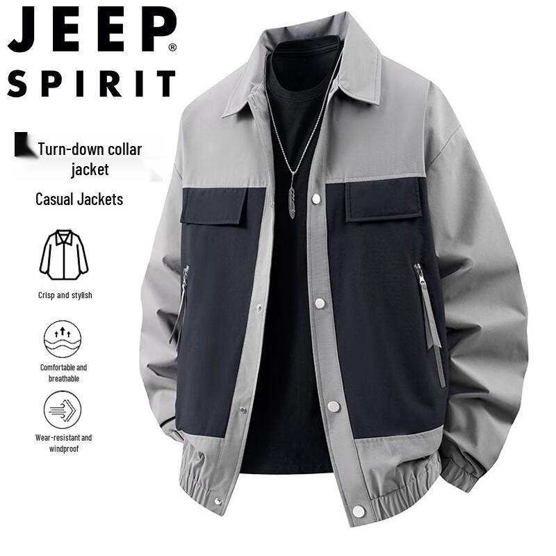 

JEEP SPIRIT Men s Classic Casual Lapel Jacket L