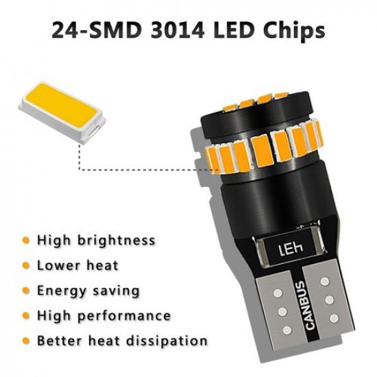 2x Bernsteingelb T10 168 194 2825 Innenraum Kennzeichenbeleuchtung LED Weiße Glühbirne EOA