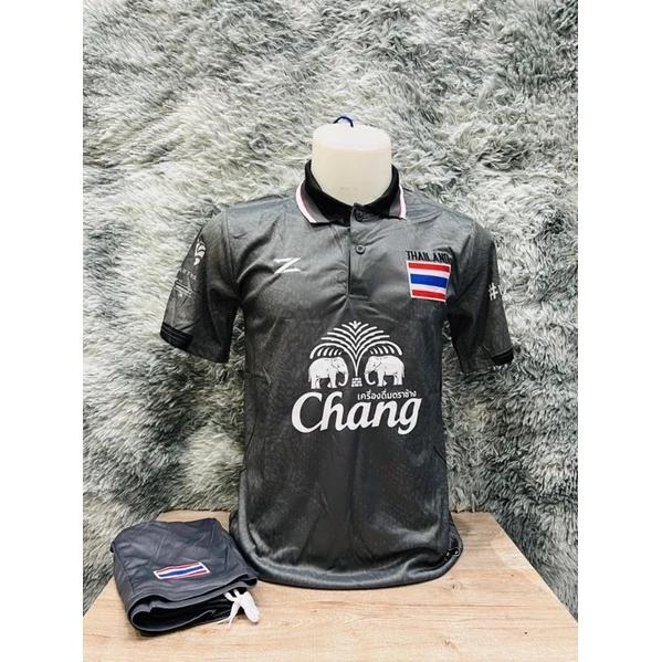 Thailand National Football Soccer Training JERSEY CHEER Fan Print Retro Quick Dry Polo Shirt Short Sleeve Uniform Elephant Sport Men Women Unisex