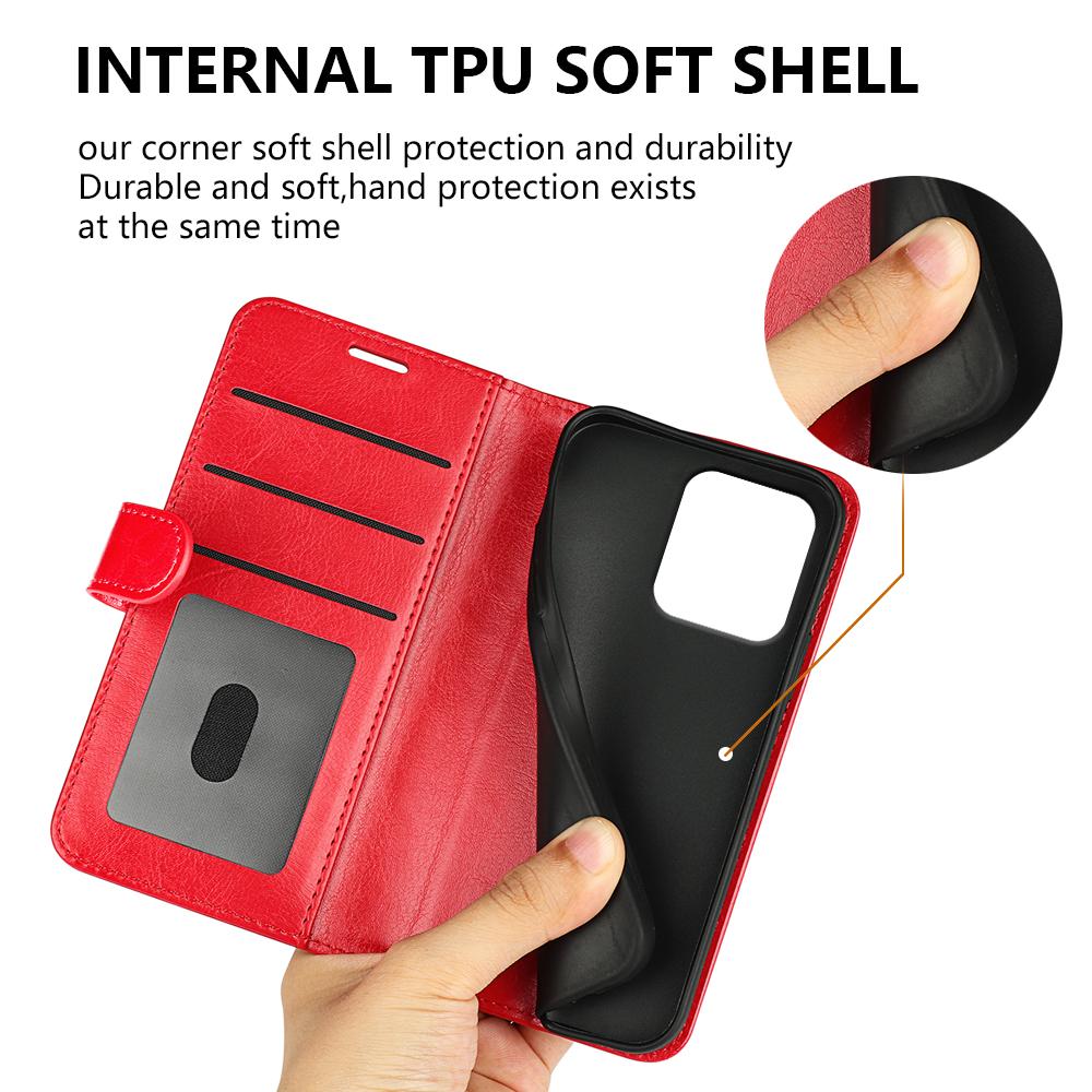 Dla Motorola Moto G75 5G Etui Portfelowe Tekstura Crazy Horse Podstawka Skórzane Etui na Telefon