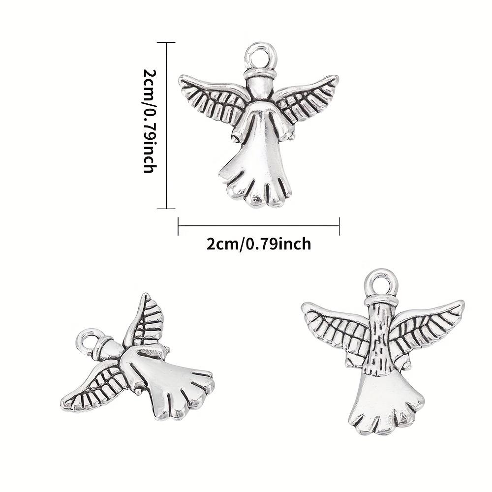 10/30/50pcs Angel Guardian Angel Talisman Alloy Wings Double Sided Jewelry Making Talisman Christmas Earrings Necklace Bracelet Supplies Crafts