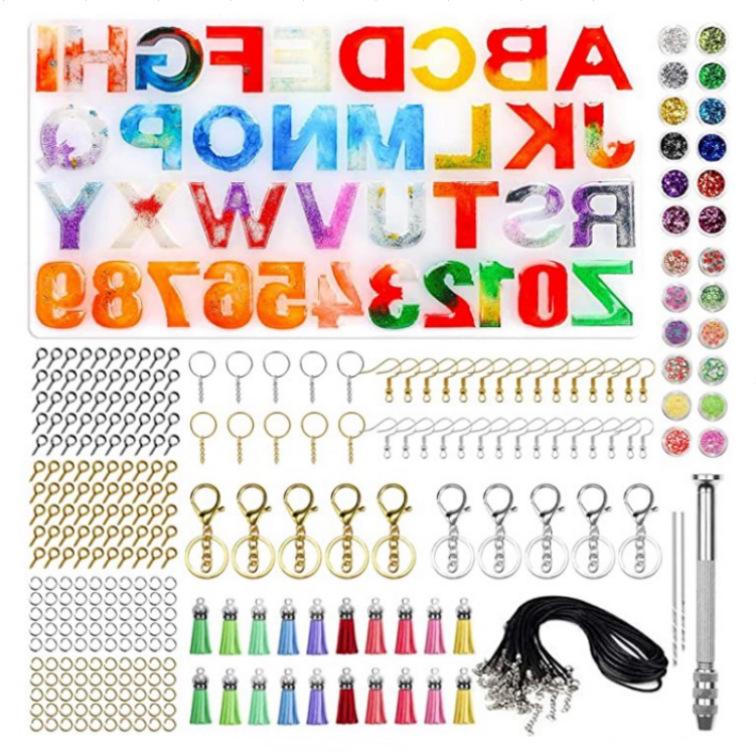 DIY Epoxy Resin Crystal Letter Silicone Set for Key Pendant Crafting
