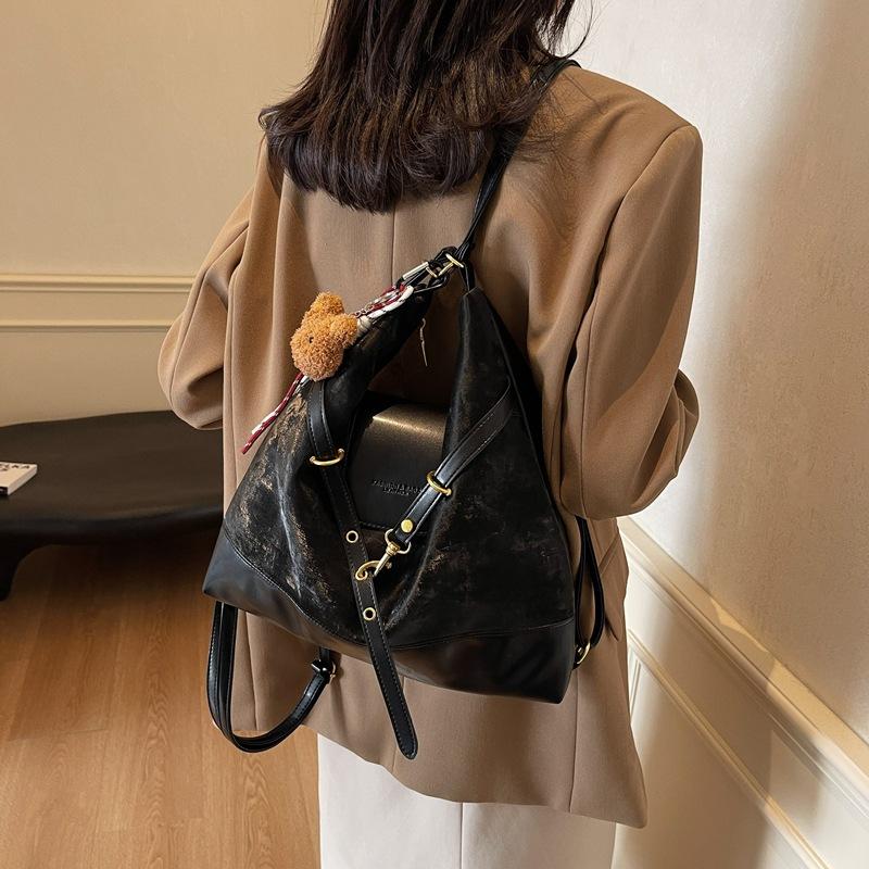 Autumn and Winter Large-capacity Matte Splicing Tote Bag 2025 New Versatile Going Out Commuting Single Shoulder Oblique Span Bag Women's Bag