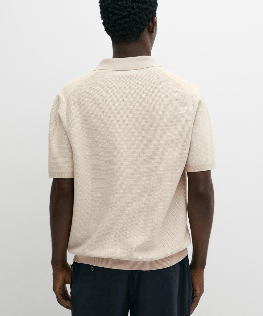 Masimodutti 100% Cotton Contrast Knit Polo Sweater