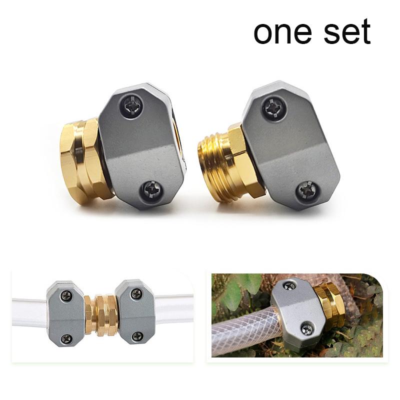 VV 1pc new Zinc Aluminum 5/8-3/4 Inch Garden Hose Connector Water Pipe Repairer Male Female Connector Set With Sealing Rings