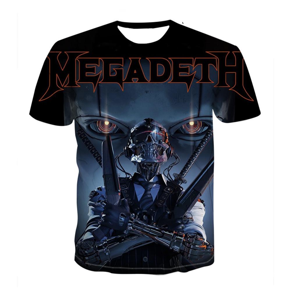 Summer Men Women Fashion Megadeth 3D Printed T-Shirt O Neck Short Sleeve T-shirts funny Casual Kids tops tees 100-6xl