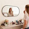 Modern Capsule Wall Mirror, Rounded Rectangle Bathroom Vanity Mirror, Horizontal Vertical Hanging, Black