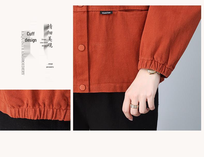 Petite Women's Pure Cotton Short Jacket - High-End Spring & Fall 2024 Fashion for Middle-Aged Mothers.