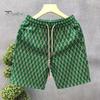 Men Summer Shorts Elastic Waist Adjustable Drawstrings Casual Shorts with Pockets Printing Wide Leg Beach Shorts Streetwear