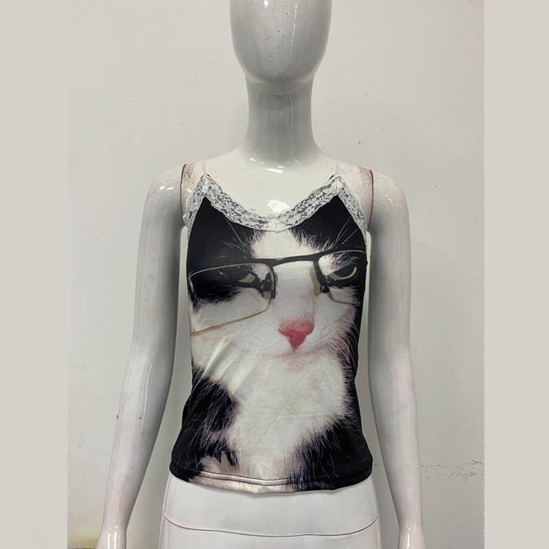 Summer Floral Print V-neck Slim Fit Backless Top