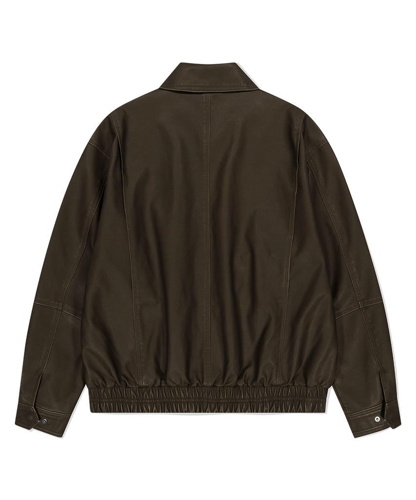 Mahagrid Washed Faux Leather Blouson Brown(Mg2Efmb940A)