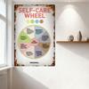 Vintage Rusty Self-Care Wheel Metal Tin Sign, Home Decor with Life Balance Categories, for Café Bar Man Cave Restaurant Wall Art