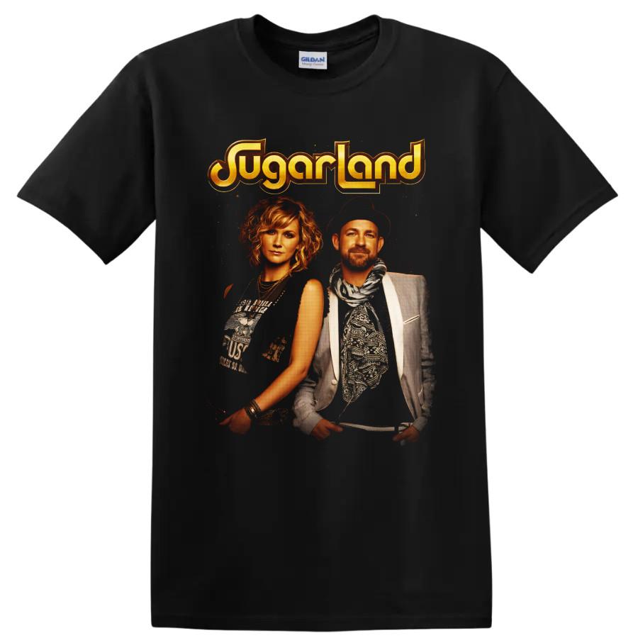 Sugarland Country Music Duo Portrait T Shirt Vintage Concert Fans Graphic Tee