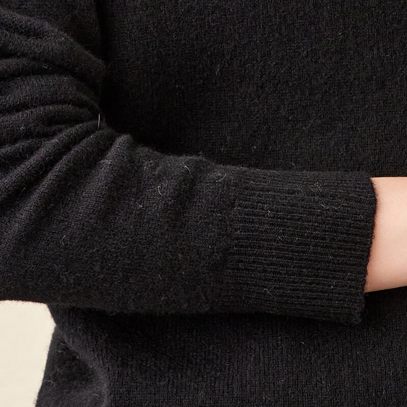 Women's High Neck Cashmere Wool Blend Knit Sweater