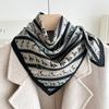 Chessboard Plaid 71CM Cotton and Linen Silk Scarf Small Square Scarf Women's Spring and Autumn Summer Thin Scarf Scarf Linen Headscarf Belt