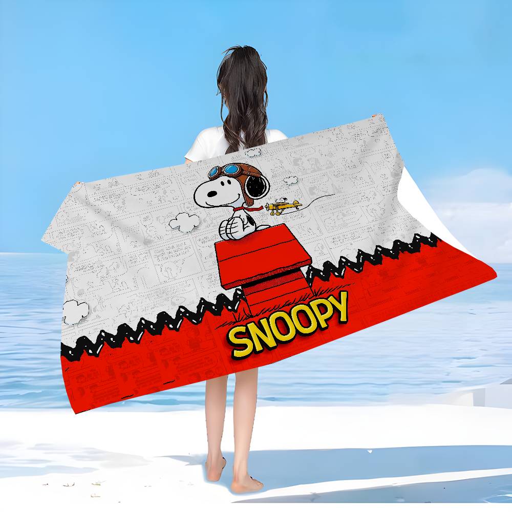 Asciugamano da Bagno Cane Carino S-Snoopy Microfibra Morbido Assorbente Traspirante Per Bambina Bambini Asciugamano da Spiaggia Decorativo Cartoon