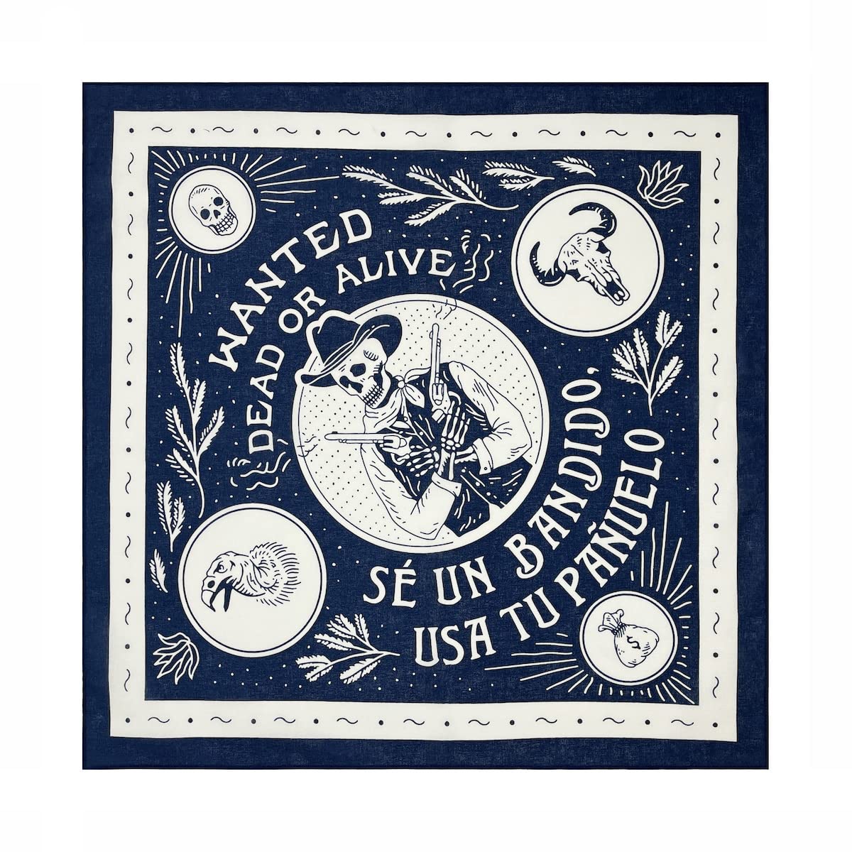 Trifong bandana skull pattern navy 100% cotton musketeer grim reaper design stylish bandana cap men s paisley handkerchief bandana adult unisex 55cm