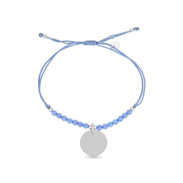 Bracelet - Mon Soleil - Argent 925 - Agate Bleu - Taille Unique - Femme