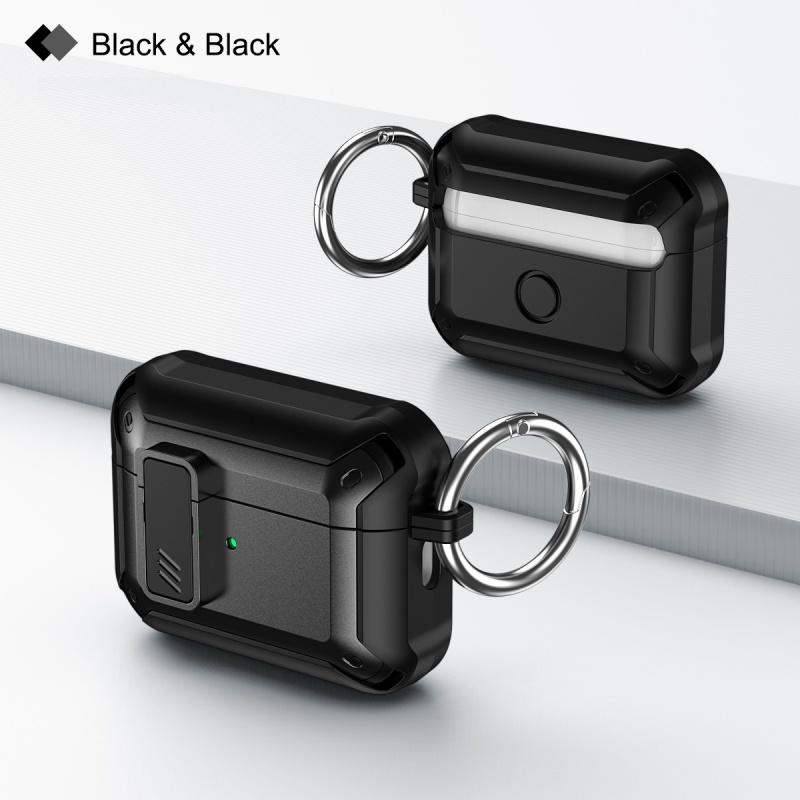 Thickened Anti-fall Contrast Color With Actively Switch Case For AirPods 1 2 3 4 Pro Pro2 With Round Buckle Soft Earphone Cover