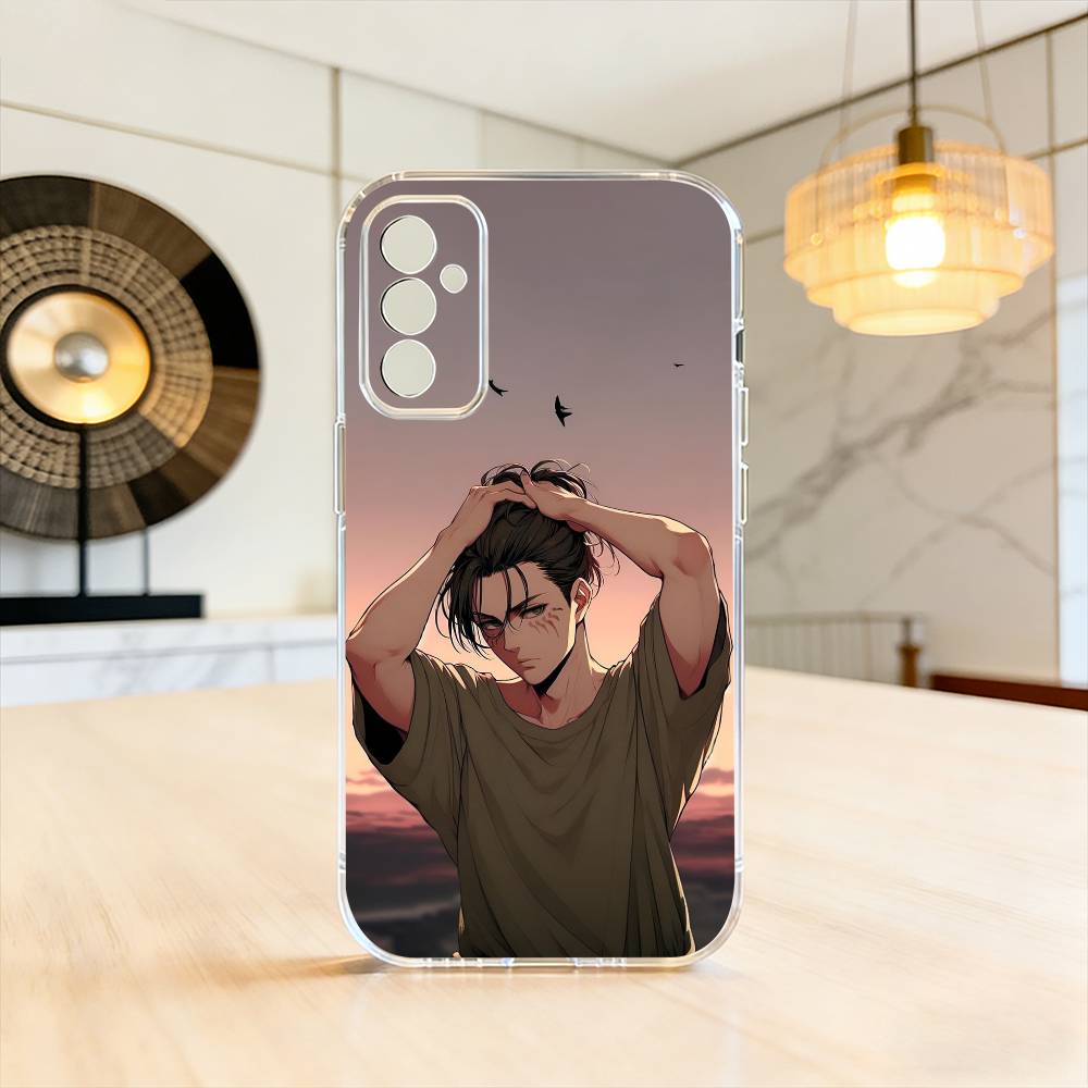 

Attack on Titan E-Eren y-Yeager Phone Case For SamsungA10,12,20,21S,30,31,40,50,51,52,70,71 Transparent Cover Samsung a50 30s 50s