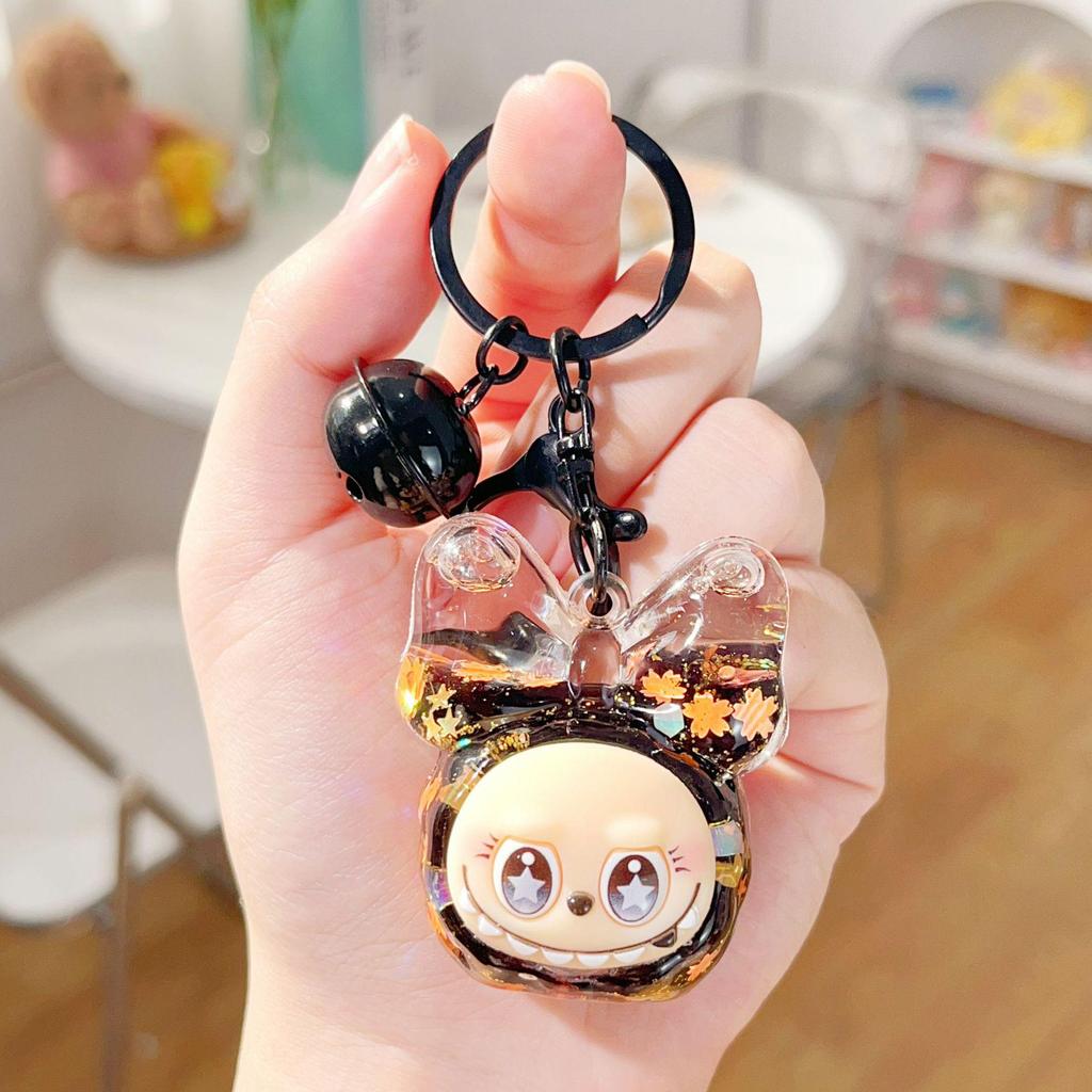 Acrylic Oil-Filled Cartoon Bow Knot Keyring Bag Charm Gift