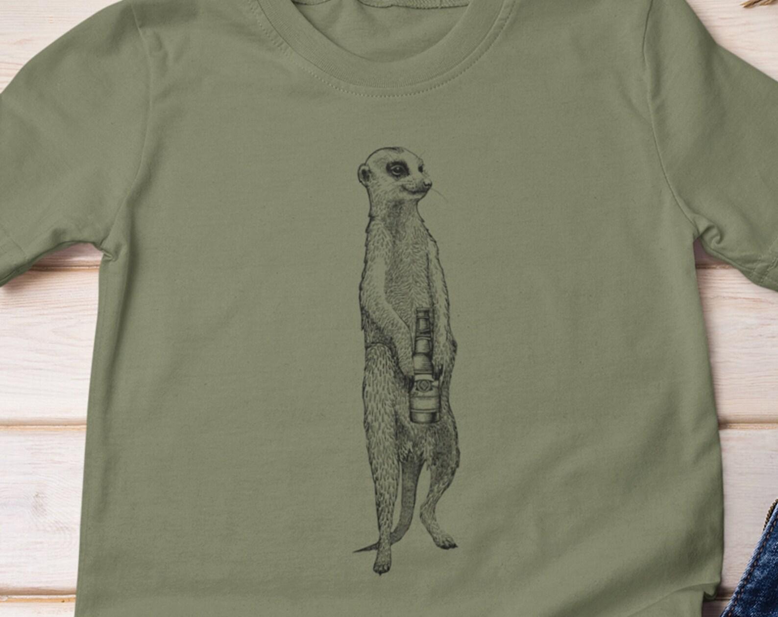 Meerkat Graphic T-Shirt, Beer Lover Gift, Craft Beer Shirt, Boyfriend Gift, Father s day Gift, Safari Animal Print, Funny Animal Tshirts 4XL
