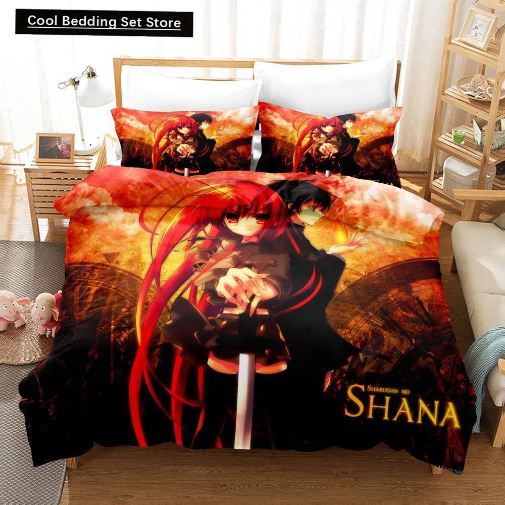 Kawaii Flicka Tecknad Shakugan No Shana Sängkläder Set Anime Sänglinne Täcke Påslakan Set Heminredning Enkel Queen King Size Gåva