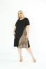 Women's Big Size Dress Cross Detailed Single Pocket Knee Length Short Sleeve Midi Length Stylish Summer Combed Cotton Dress