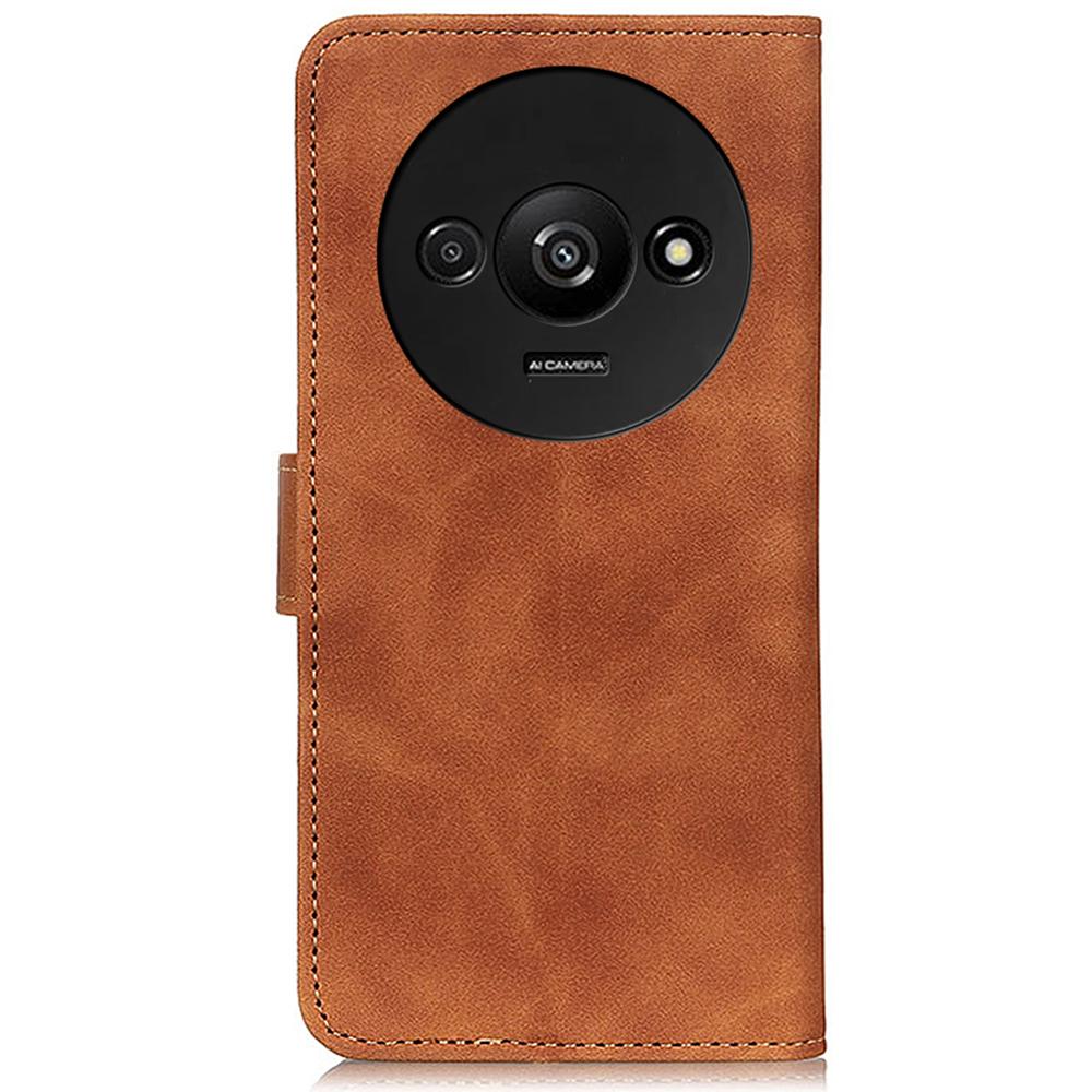 KHAZNEH Für Xiaomi Redmi A3/Poco C61 4G Stoßfestes Etui Retro PU-Leder Brieftasche Ständer Handyhülle