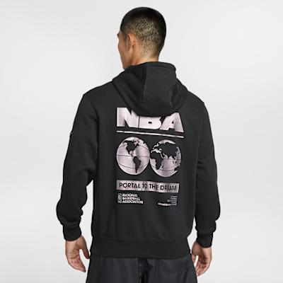 Men's Nike NBA Sweatshirts Men's Black Hooded Moderate