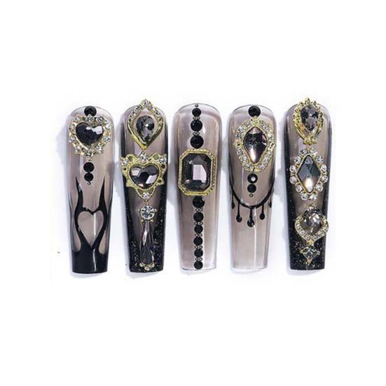 20Pcs/Box Nail Manicure Decor Gloss Three-dimensional Shining Art Sparkling DIY Faux Diamond Nail Alloy Decor