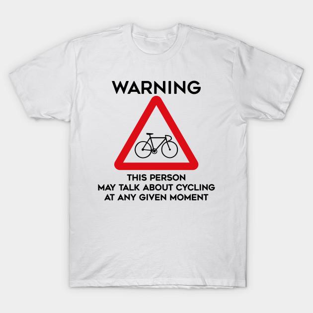 Men Black Print T-shirt Cycling Design Warning This Person May Talk About Cycling At Any Given Moment No-Cut Transfer Paper Print Cotton Tshirt S белый