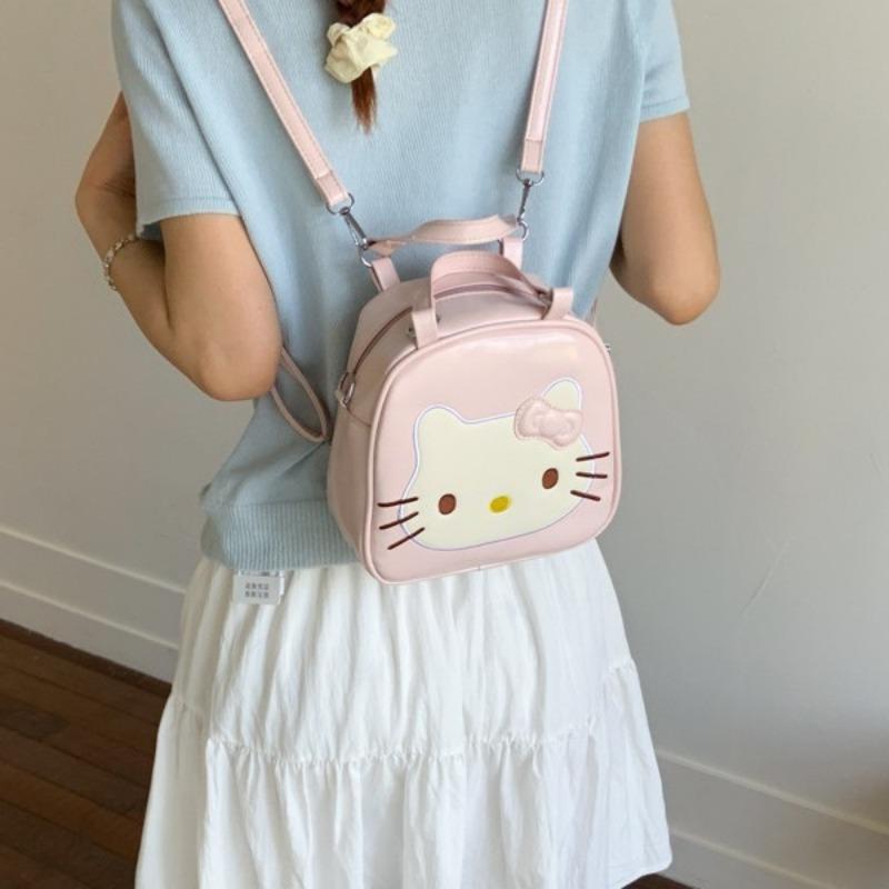 Three-purpose Design Cute Kt Cat Backpack Sweet Small Fresh Backpack Junior High School College Student Schoolbag
