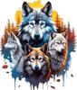 QT2333#15cm Four Wolves In The Jungle Car Sticker, Suitable for Laptop, Car, Truck, Van, SUV, Motorcycle, Bumper, Window
