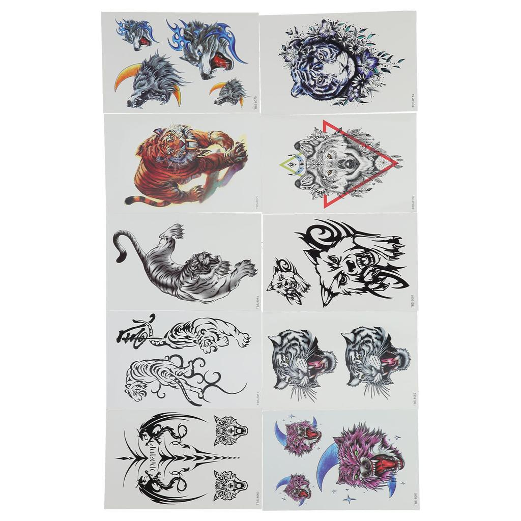 10pcs Temporary Tattoos Stickers Waterproof Long Lasting Fake Tattoo Stickers Set