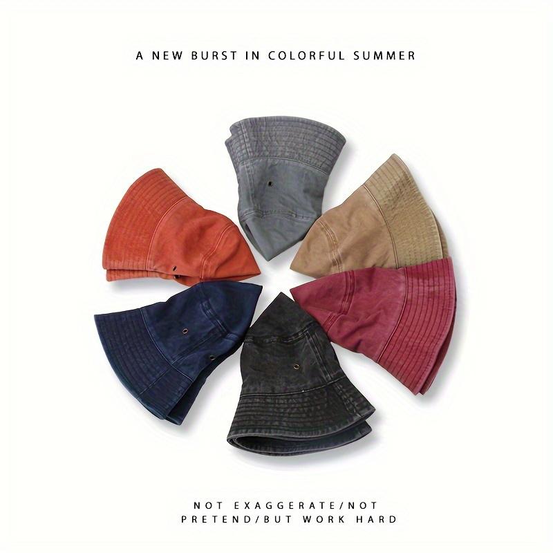 1pc 5 Color Sunshade Fisherman Hat Wide Brim Washed Denim Outdoor Sun Hat Flat Hat Suitable for Fishing Hiking Beach Sports