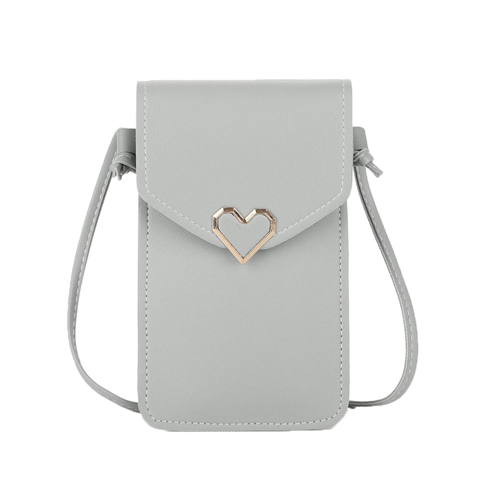 

Женская сумка для телефона, сенсорная кожаная сумка через плечо, мини-сумка через плечо One Size