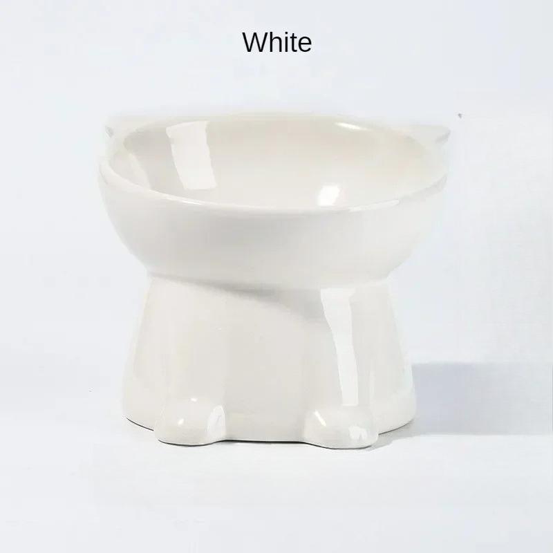 

Black Ceramic Cat Bowl Pet Bowl Pet Supplies Dog Macaron Color New Cat and Dog Universal Pet Bowl білий