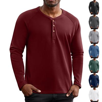 Chemise Mode Homme Col Montant Couleur Unie Décontractée Manches Longues