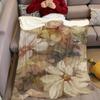 Creamy Petal Brush Flannel Blanket Warm Soft Halloween Christmas Couch Warm Cozy Decorative Decor Gift for All Season