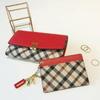 Daks Red Check Color Block 3 Fold Wallet Dcwa3e403r2