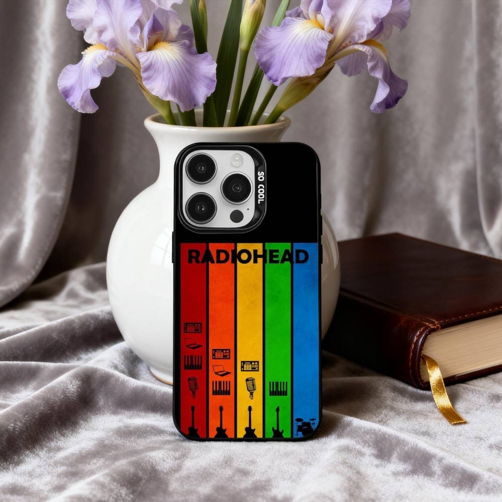 Alternative R-Radiohead -D band Phone Case For iPhone17,16,15,14,13,12,11 Plus,Pro Max Black Candy silver phone case
