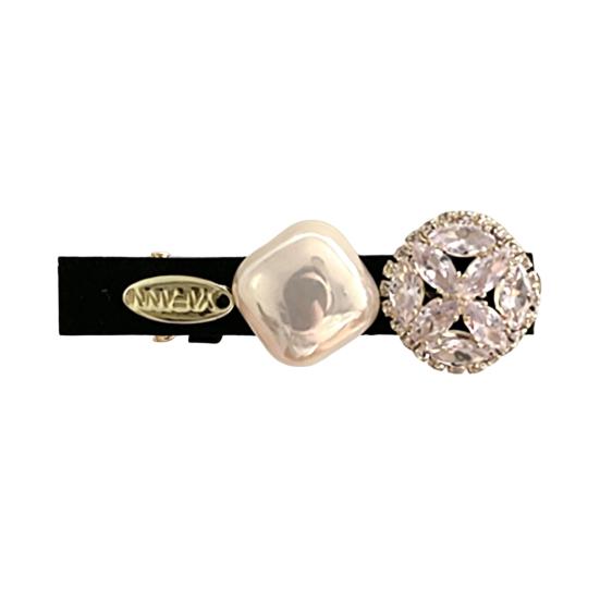 

Bangs Hairpin Imitation Pearls Sparkling Rhinestones Inlaid Side Bang Hair Clip High Gloss Small Face Shaping Hair Accessory B