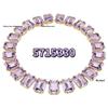 Shi Family Exquisite Purple Octagonal Rhinestone Necklace & Choker Bracelet Set