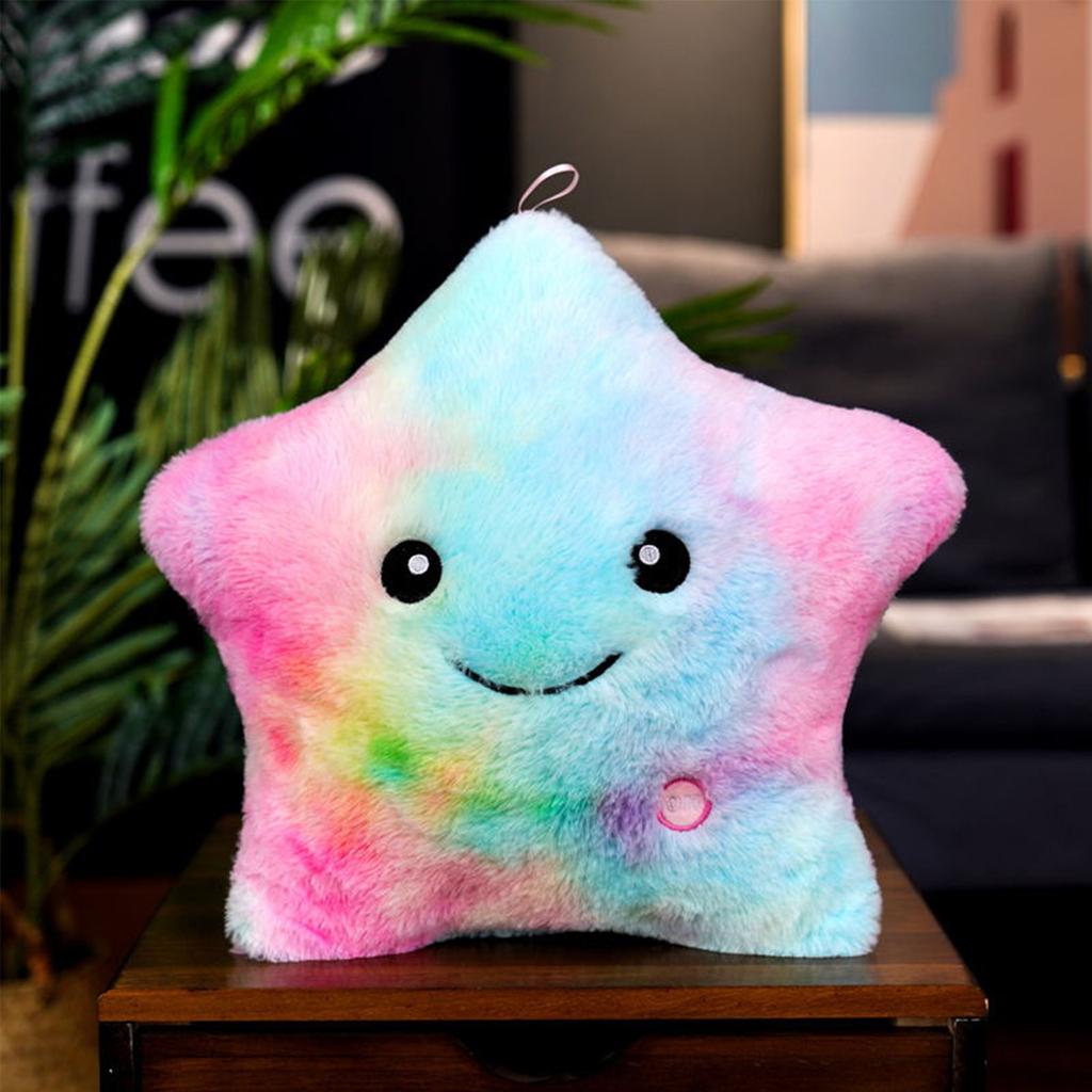 Colorful Five-pointed Star Luminous Glowing  Soft Plush Children Cute Toy