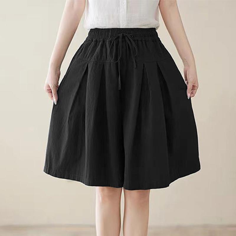 

ZANZEA Жіночі повсякденні А-силуету вільні шорти з широкими штанинами S