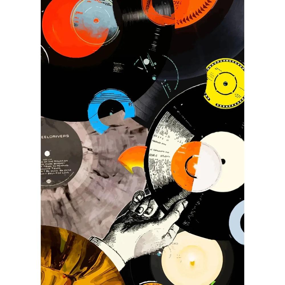 Classic Pop Golden Vinyl Record Cassette Tape Poster Music Modern Prints Canvas Painting Wall Art Picture Home Living Room Decor