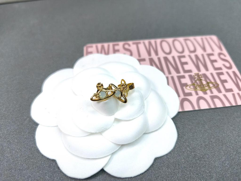 Vivienne Multicolor Zircon Saturn Stud Earrings with Mini Diamond for Women
