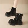 Fashion Lace-up Woman Short Shoes With Laces Biker Leather Booties Hot New In Fashion 2024 On Promotion Winter Y2k Ankle Boots for Women