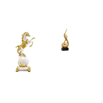 Modern Horse Flame Figurine Sculpture Abstract Animal Resin Art Tabletop Ornament for Bedroom Living